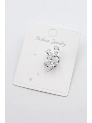 Taşlı Kıkırdak Küpe - Gümüş