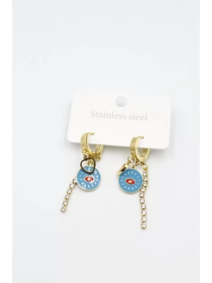 Taşlı Küpe - Altın