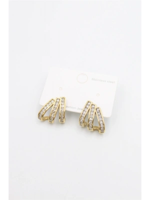 Taşlı Küpe - Altın