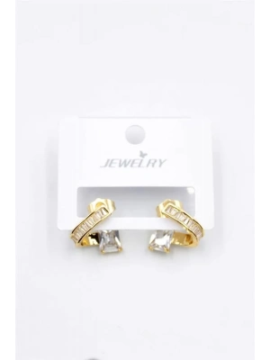 Taşlı Küpe - Altın