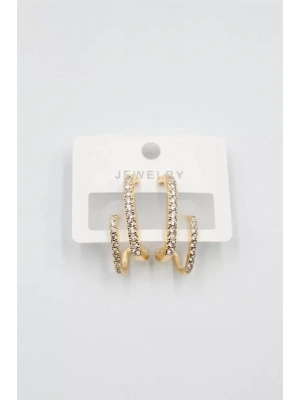 Taşlı Küpe - Altın