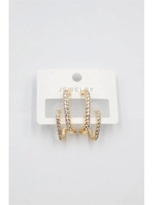 Taşlı Küpe - Altın