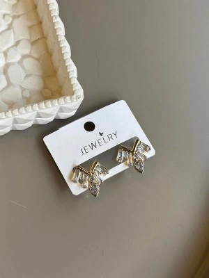 Taşlı Küpe - Altın