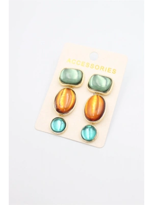 Taşlı Küpe - ÇOK RENKLİ