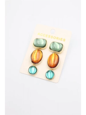 Taşlı Küpe - ÇOK RENKLİ