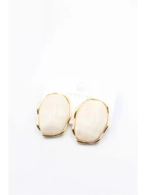 Taşlı Küpe - Krem