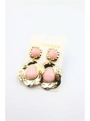 Taşlı Küpe - Pembe