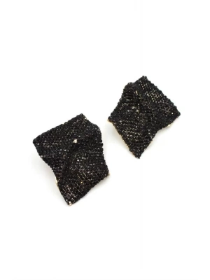 Taşlı Küpe - Siyah