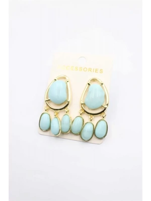 Taşlı Küpe - Turkuaz