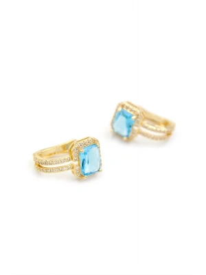 Taşlı Küpe - Turkuaz