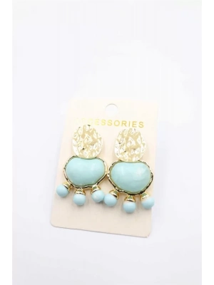 Taşlı Küpe - Turkuaz