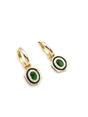 Taşlı Küpe - Yeşil