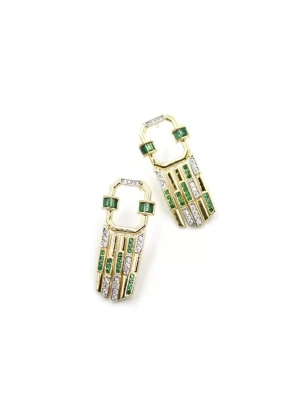 Taşlı Küpe - Yeşil