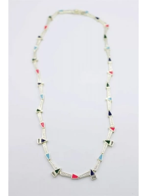 Taşlı Marka Kolye - Altın