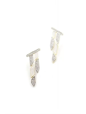 Taşlı Mineli Küpe - Altın