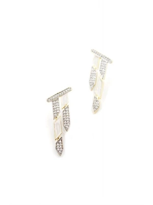 Taşlı Mineli Küpe - Altın