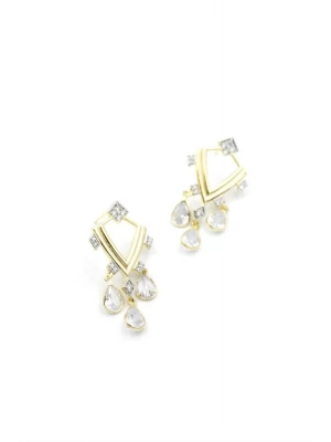 Taşlı Sallantılı Küpe - Altın