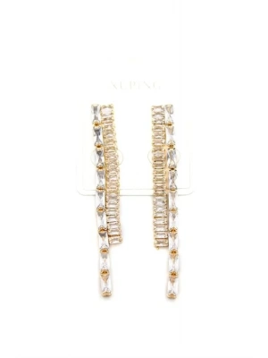 Taşlı Sallantılı Küpe - Altın