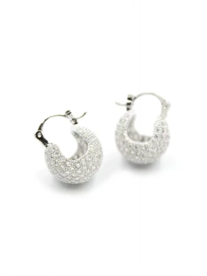 Taşlı Top Küpe - Gümüş