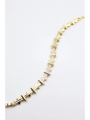 Taşlı Üçgen Bileklik - Altın