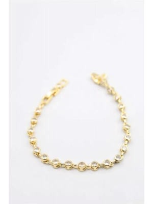 Taşlı Vip Bileklik - Altın