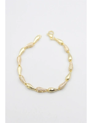 Taşlı Vip Bileklik - Altın