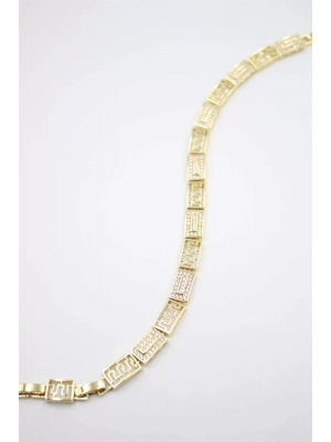 Taşlı Vip Bileklik - Altın