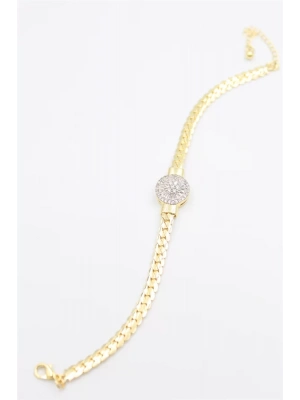 Taşlı Vip Bileklik - Altın
