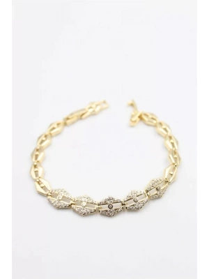 Taşlı Vip Bileklik - Altın