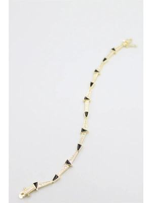 Taşlı Vip Bileklik - Altın