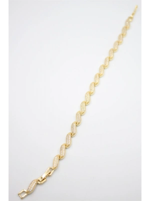 Taşlı Vip Bileklik - Altın