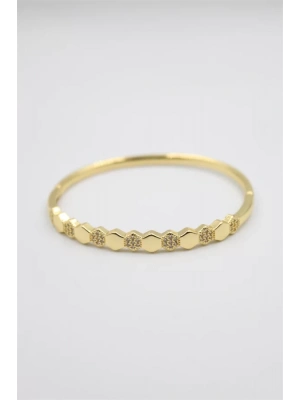 Taşlı Vip Bilezik - Altın