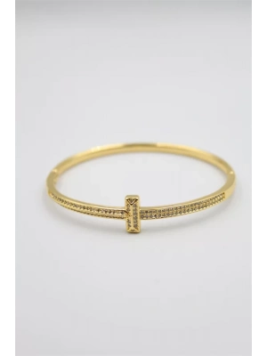 Taşlı Vip Bilezik - Altın