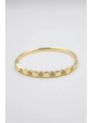Taşlı Vip Bilezik - Altın