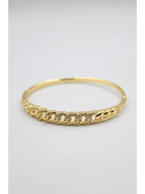 Taşlı Vip Bilezik - Altın