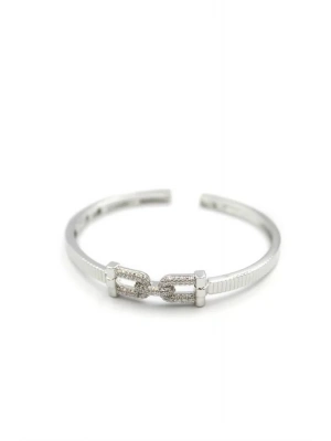 Taşlı Vip Bilezik - Gümüş