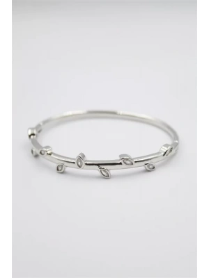 Taşlı Vip Bilezik - Gümüş