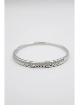 Taşlı Vip Bilezik - Gümüş