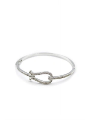 Taşlı Vip Bilezik - Gümüş