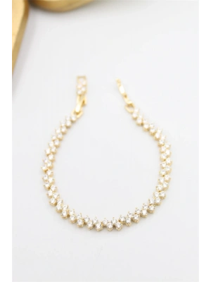 Taşlı Xuping Vip Bileklik - Altın