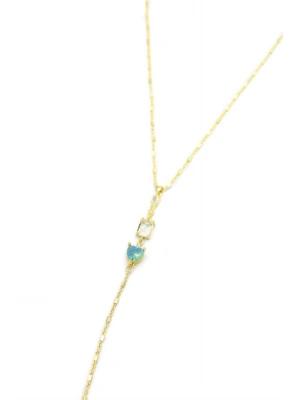 Taşlı Y Kolye - Altın