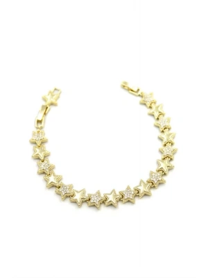 Taşlı Yıldız Bileklik - Altın