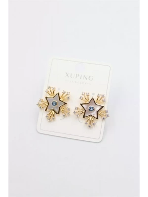 Taşlı Yıldız  Küpe - Altın