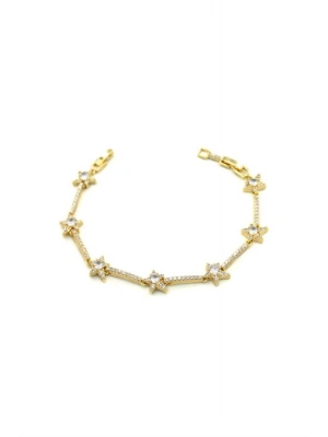 Taşlı Yıldız VİP Bileklik - Altın