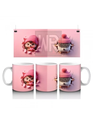 Tatlı Kışlık Şapkalı Kirpi – Baskılı Kahve Kupası