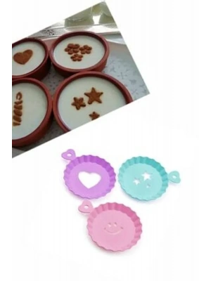 Tatlı ve Kahve Süsleme Şablonu 3 lü 10 cm