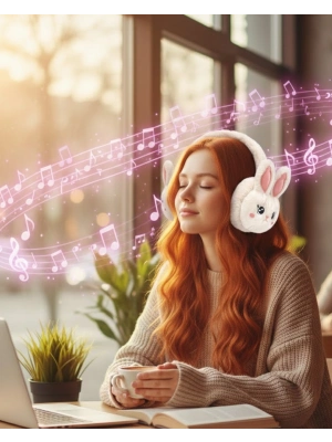 ® Tavşan Kulaklı Bluetooth Kulaklık Şarjlı Kablosuz Stereo Ses