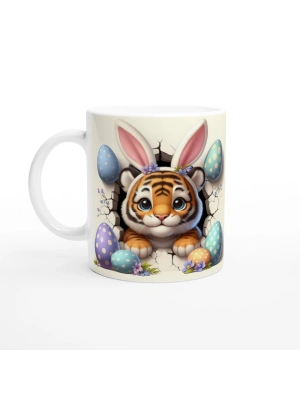 Tavşan Kulaklı Kaplan Yavrusu Temalı Baskılı Kupa Bardak