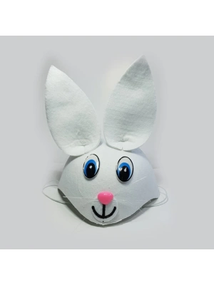 Tavşan Şeklinde Çocuk Şapkası Beyaz