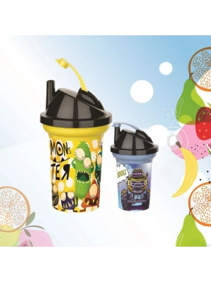 Tedy Pipetli Çocuk Içecek Bardağı Desenli Bardak 300ml